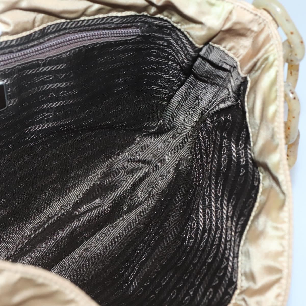 Prada Vintage Chain Shoulder Bag Tessuto, BEIGE, NYLON, Shoulder bag