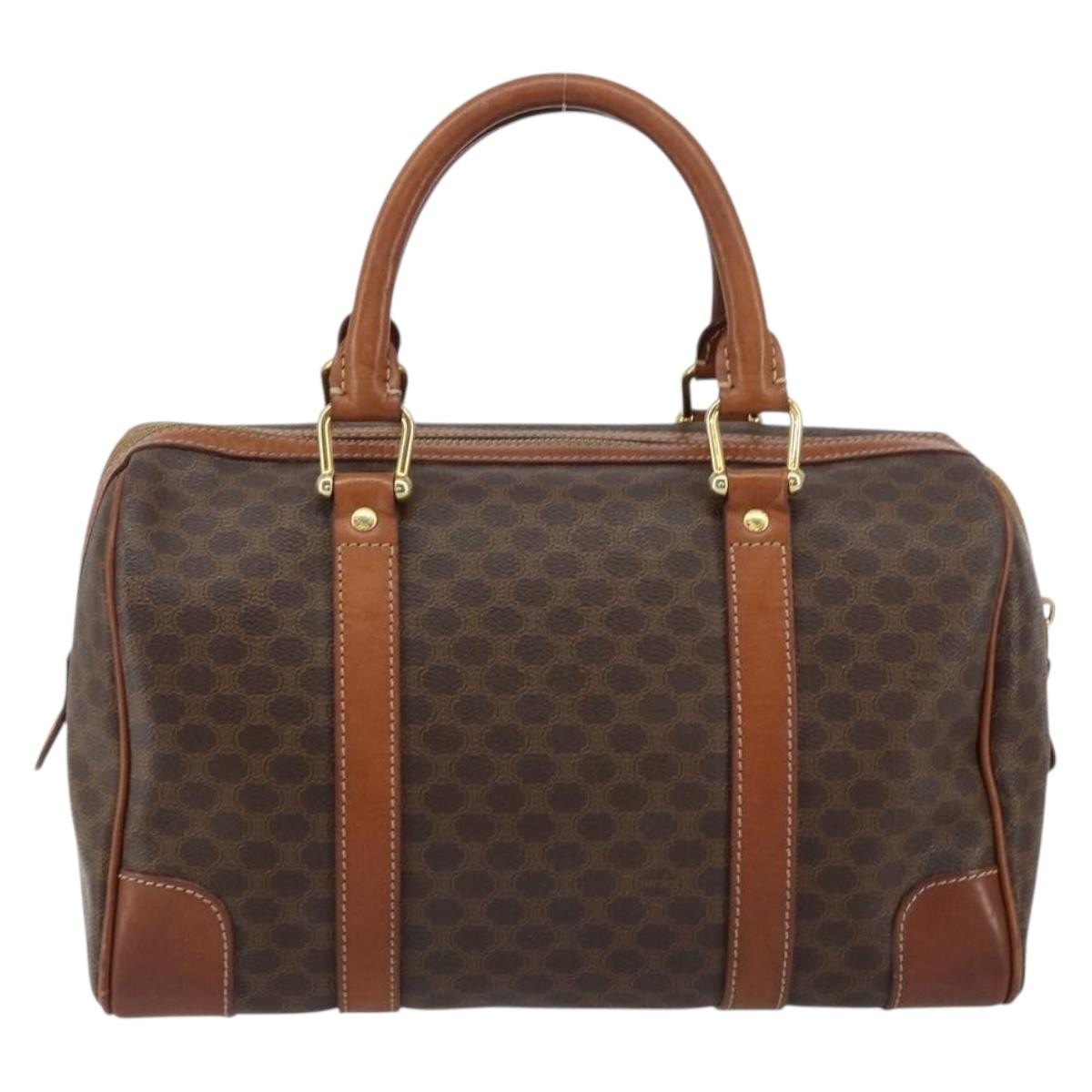 Celine Vintage Macadam Boston bag Canvas, BROWN, CANVAS, Handbag