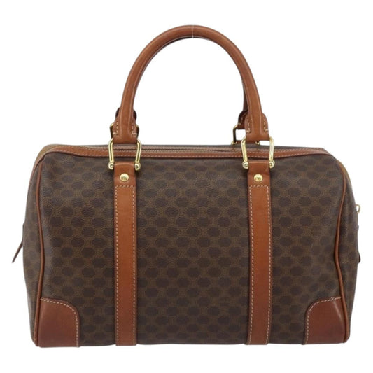 Celine Vintage Macadam Boston bag Canvas, BROWN, CANVAS, Handbag