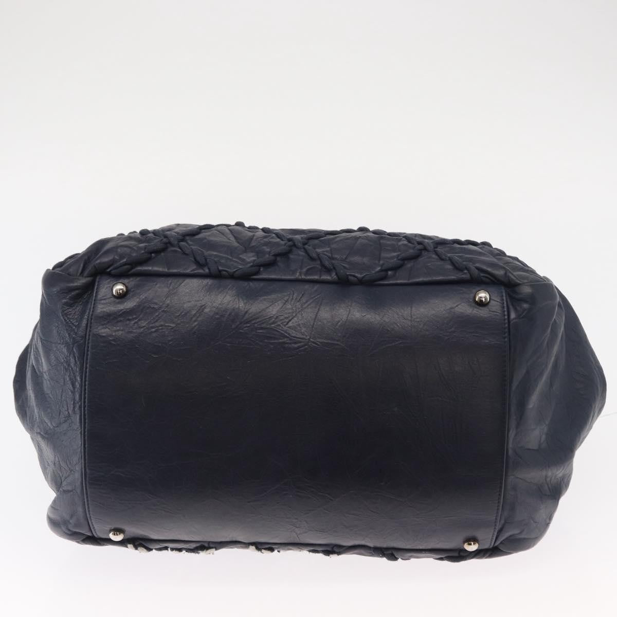 Chanel Ultra Stitch Chain Tote Quilted Calfskin, NAVY, LEATHER, Tote bag