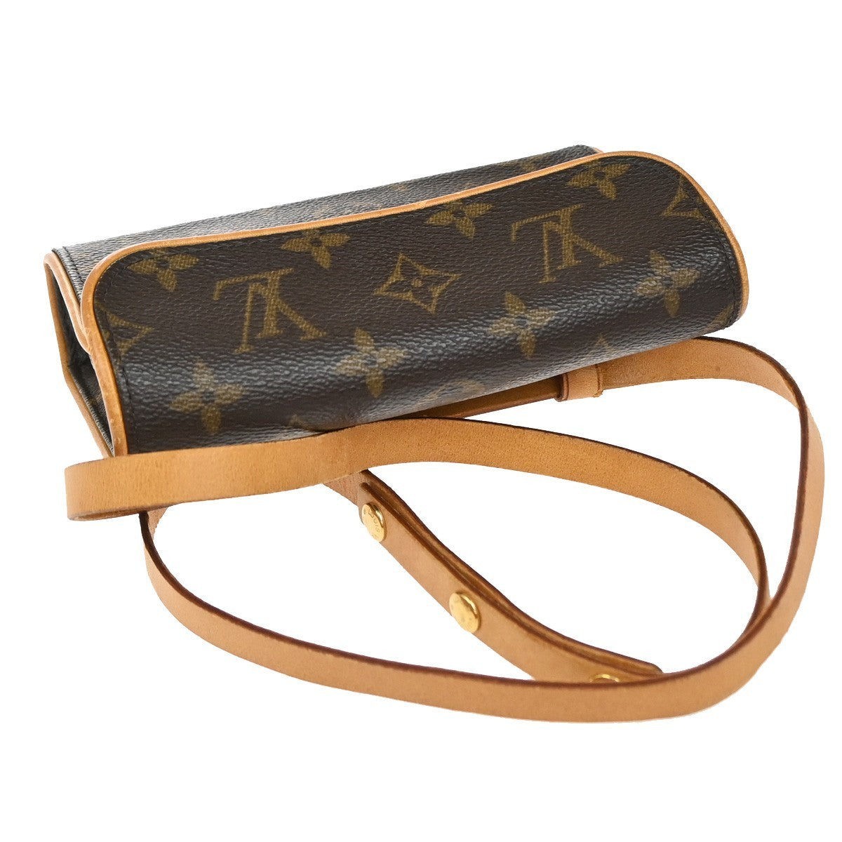 Louis Vuitton Florentine Pochette Monogram Canvas, BROWN, LEATHER, Clutche & pouche