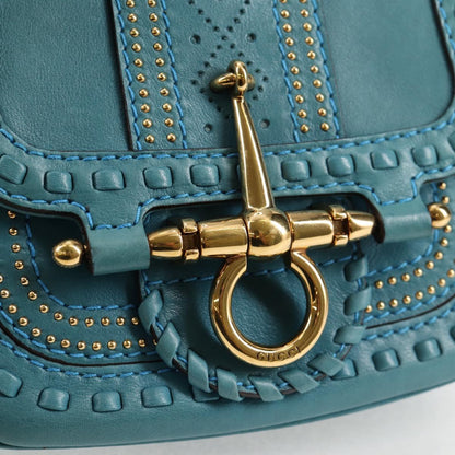 Gucci Snaffle Bit Crossbody Bag Leather, BLUE, LEATHER, Crossbody bag
