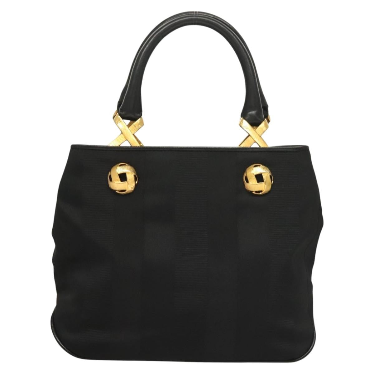 Salvatore Ferragamo Vintage Handbag Nylon, BLACK, NYLON, Handbag