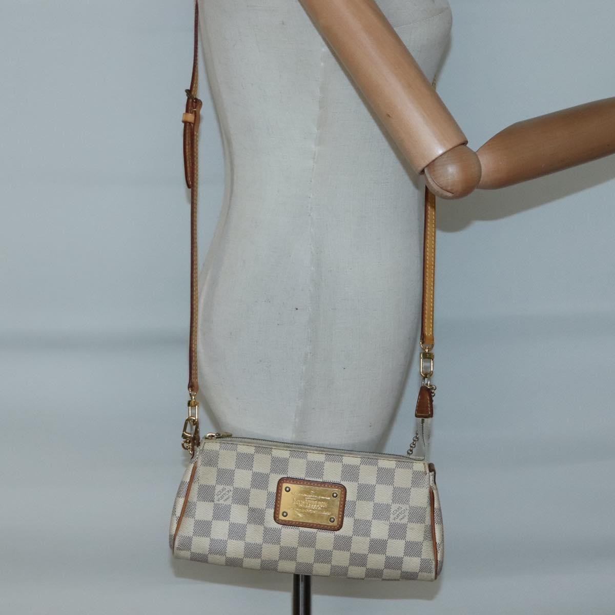 Louis Vuitton Eva Handbag Damier, WHITE, CANVAS, Shoulder bag