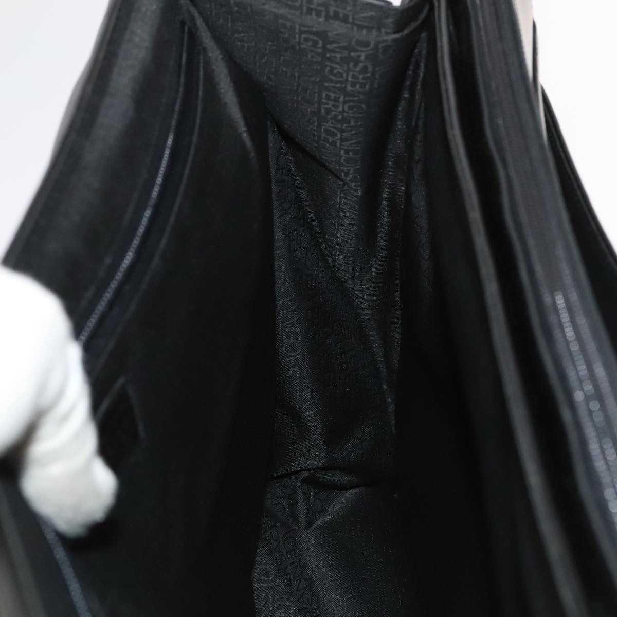 Versace Messenger Bag Leather, BLACK, LEATHER, Shoulder bag