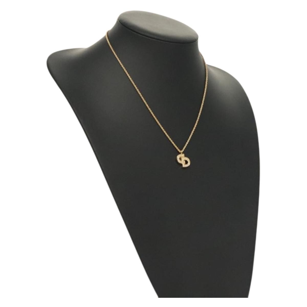 Christian Dior CD Pendant Necklace Gold-plated, GOLD, METAL, Necklace