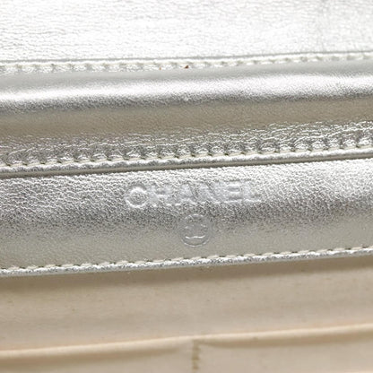 Chanel Travel Line Wallet on Chain Quilted Nylon, Silver, Nylon, Wallet
