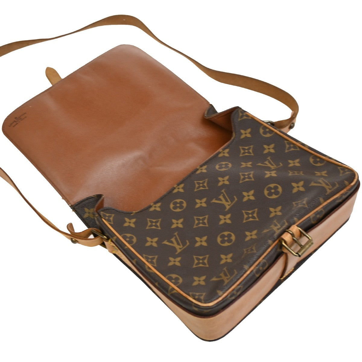 Louis Vuitton Cartouchiere Handbag Monogram Canvas, BROWN, LEATHER, Shoulder bag