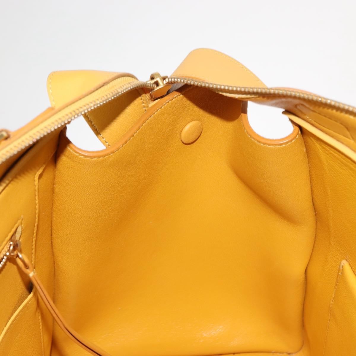 Celine Ring Bag Leather, YELLOW, LEATHER, Tote bag