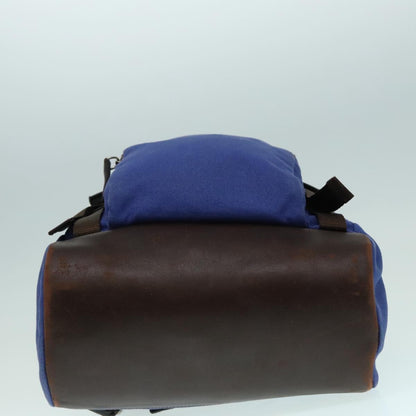 Prada Logo Backpack Canvas, BLUE, CANVAS, Backpack