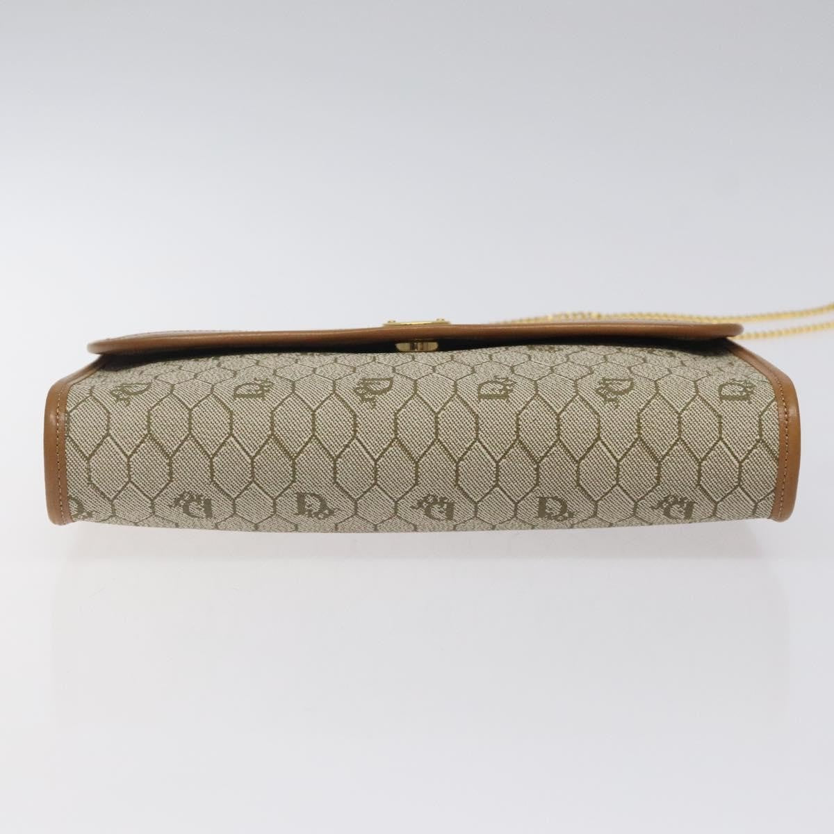 Christian Dior Vintage Honeycomb Flap Crossbody Bag Coated Canvas, BEIGE, CANVAS, Crossbody bag