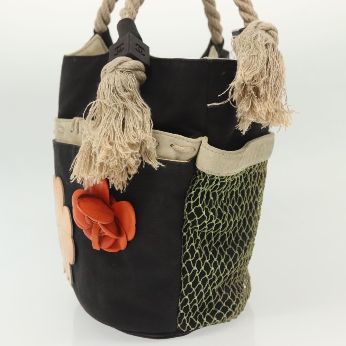 Chanel Camellia Flower Tote Canvas, BLACK, CANVAS, Tote bag