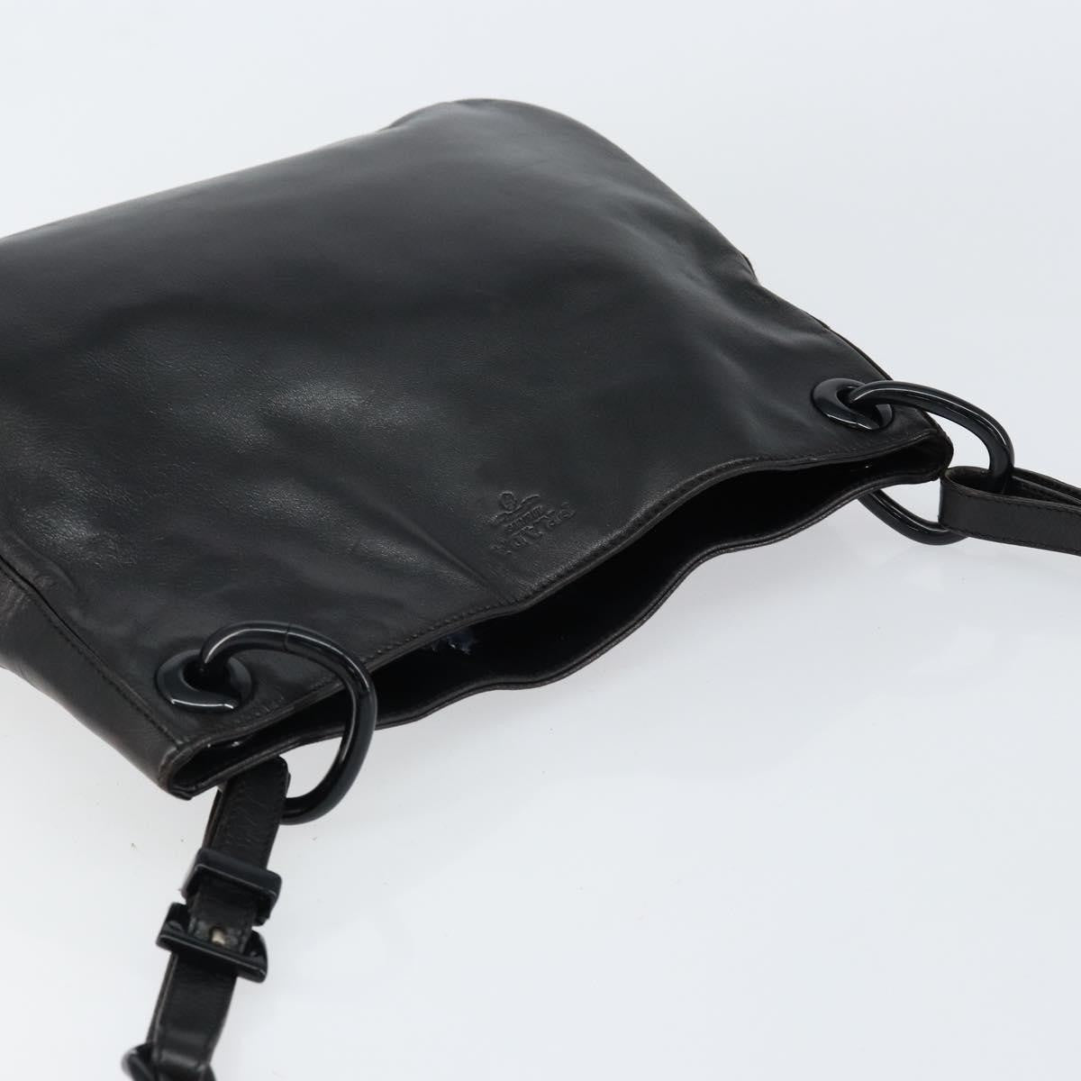 Prada Vintage Shoulder Bag Leather, BLACK, LEATHER, Shoulder bag