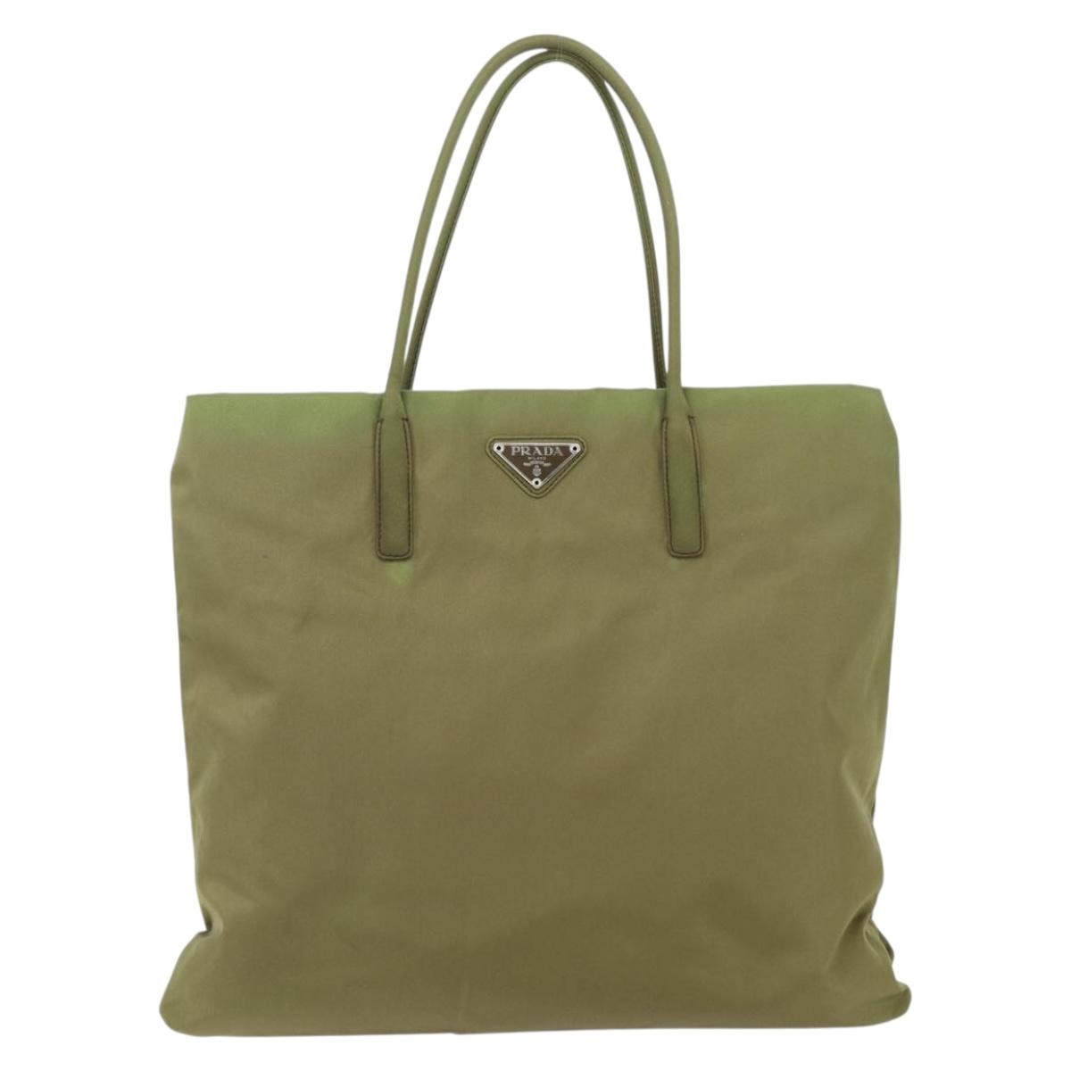 Prada Vintage Tote Tessuto, GREEN, NYLON, Tote bag