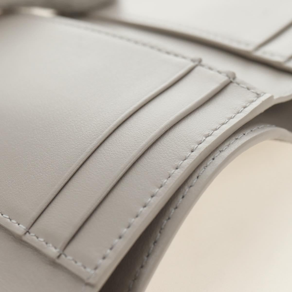 Celine Triomphe Trifold Wallet Leather, Beige, Leather, Wallet