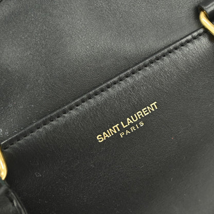 Saint Laurent Classic Baby Duffle Bag Leather, BLACK, LEATHER, Handbag