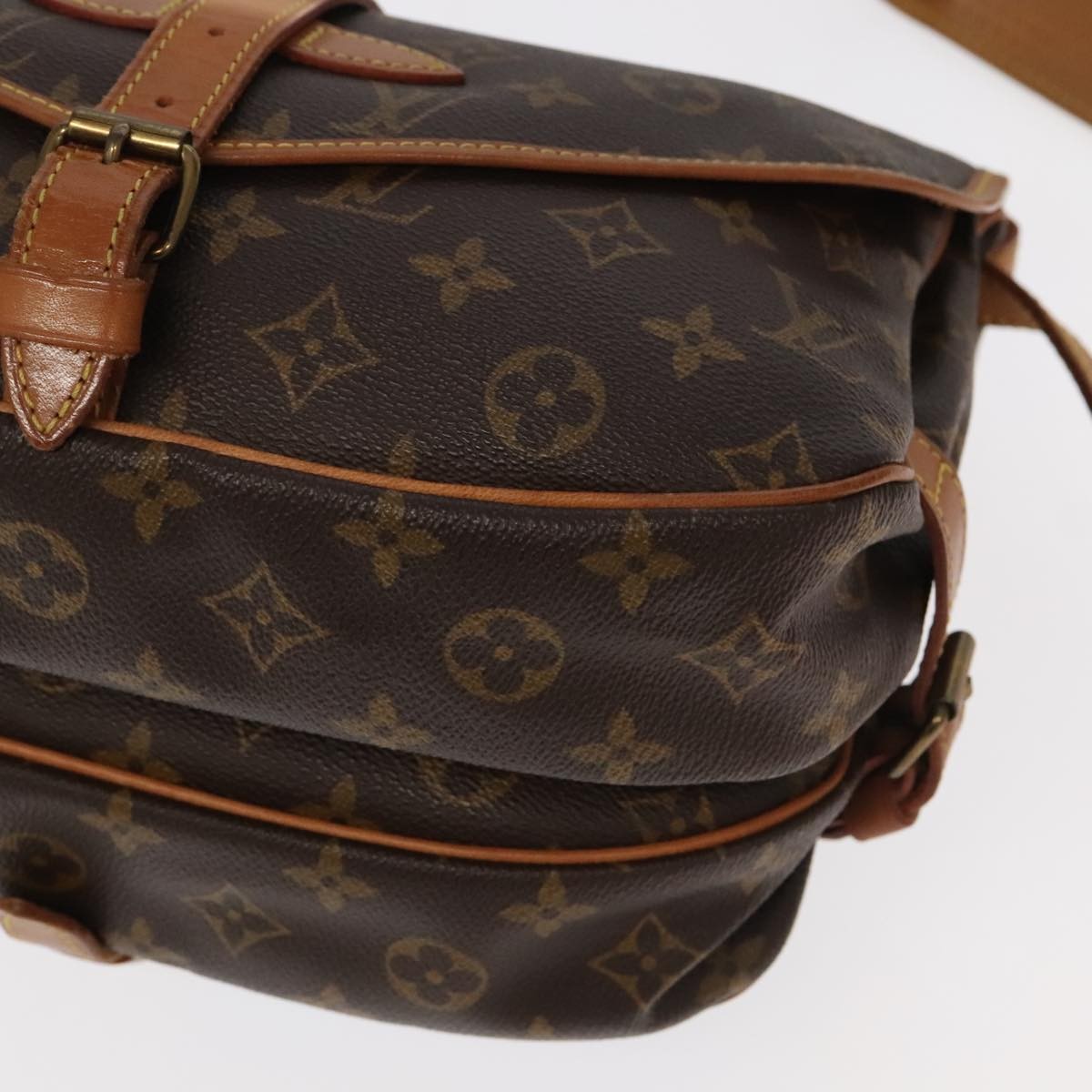 Louis Vuitton Saumur Handbag Monogram Canvas, BROWN, CANVAS, Handbag