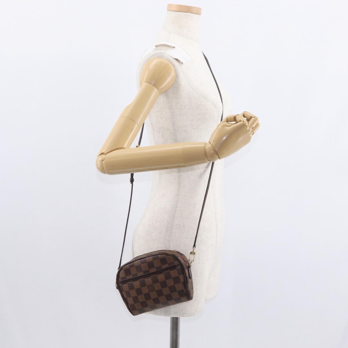 Louis Vuitton Ipanema Pochette Damier, BROWN, CANVAS, Clutche & pouche