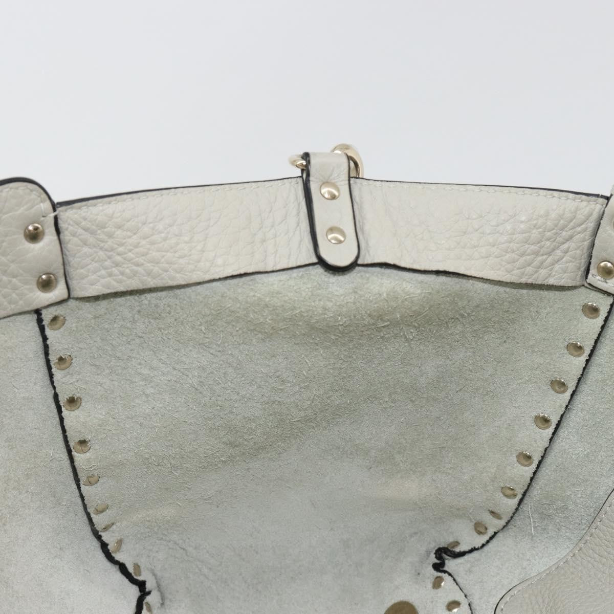 Valentino Garavani Rockstud Tote Textured Leather, Gray, Leather, Tote Bag
