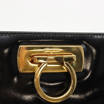 Salvatore Ferragamo Vintage Gancini Chain Shoulder Bag Patent Leather, BLACK, PATENT_LEATHER, Shoulder bag