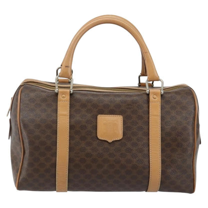 Celine Macadam Handbag Macadam with leather, BROWN, CANVAS, Handbag