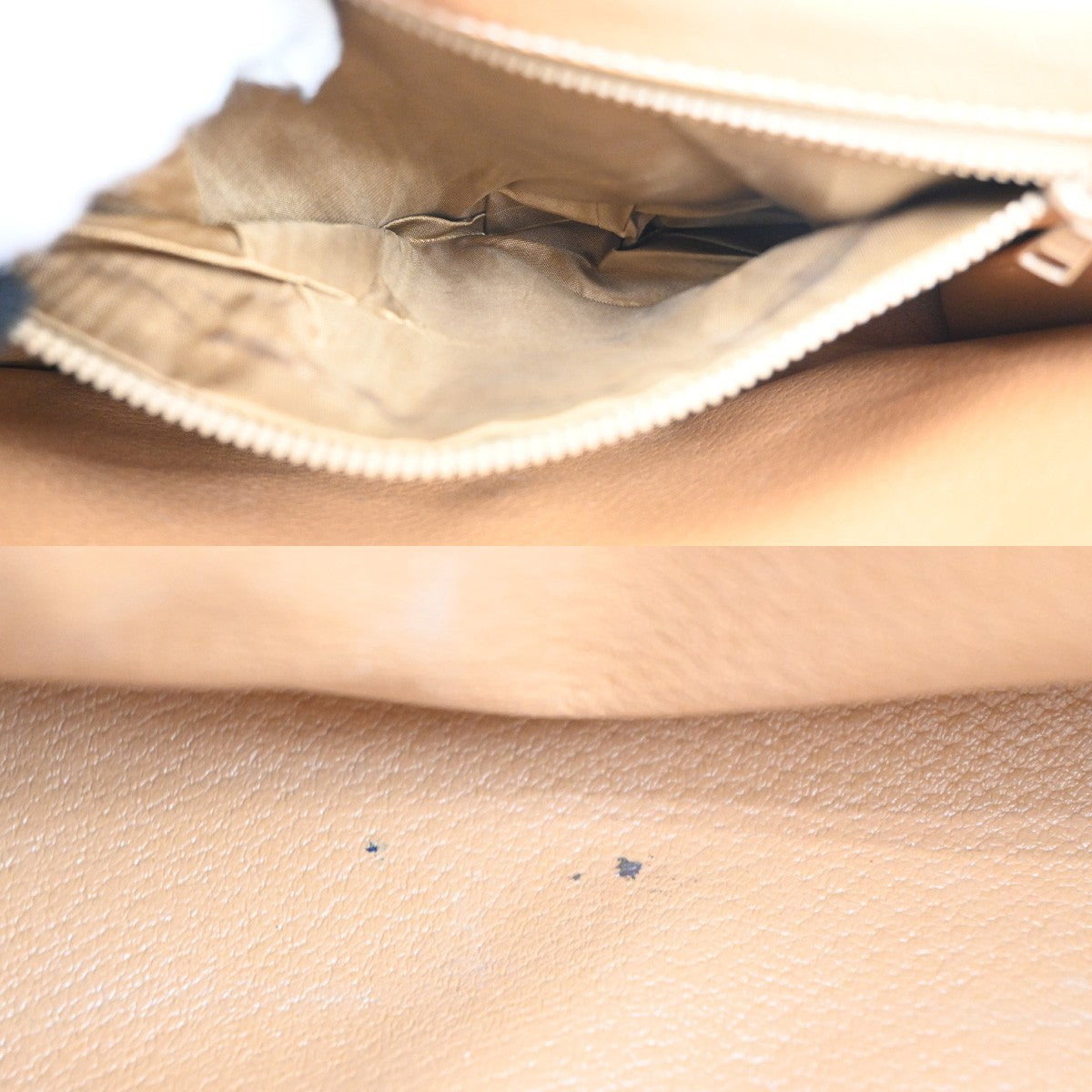 Celine Macadam Pochette Canvas and Leather, BEIGE, PVC, Clutche & pouche