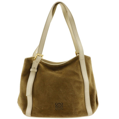 Loewe Anagram Shoulder Bag Suede, BROWN, SUEDE, Shoulder bag