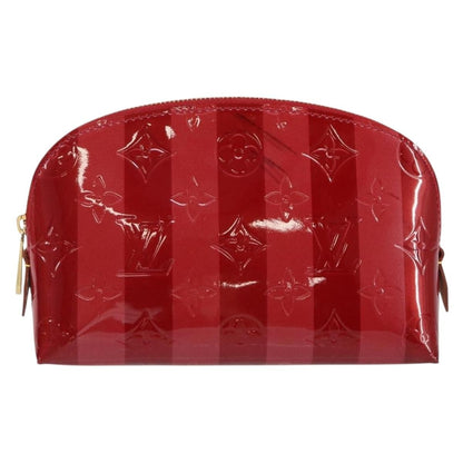Louis Vuitton Cosmetic Pouch Limited Edition Monogram Vernis Rayures, RED, PATENT_LEATHER, Toiletry Case
