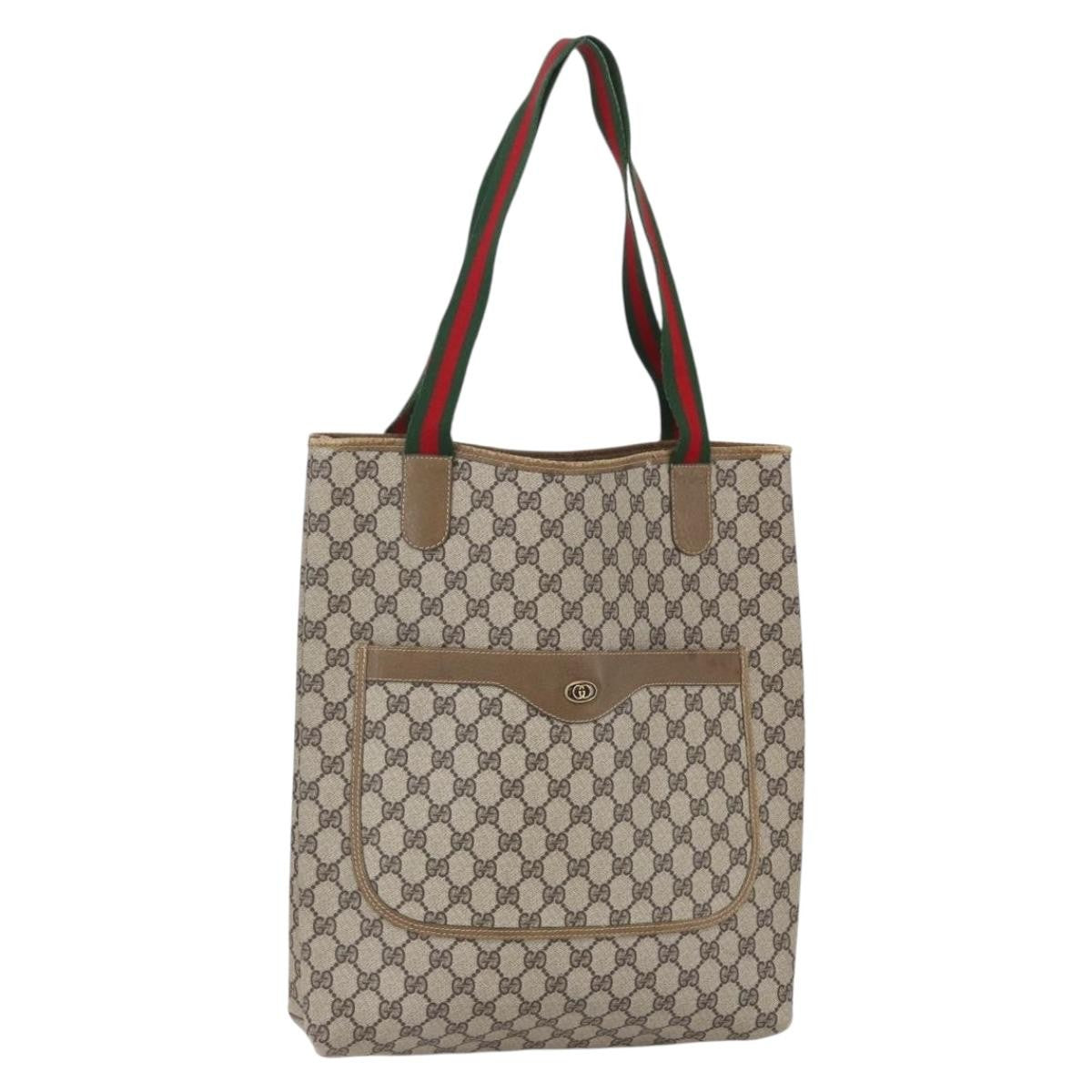 Gucci Sherry Line Tote Canvas, BEIGE, CANVAS, Tote bag