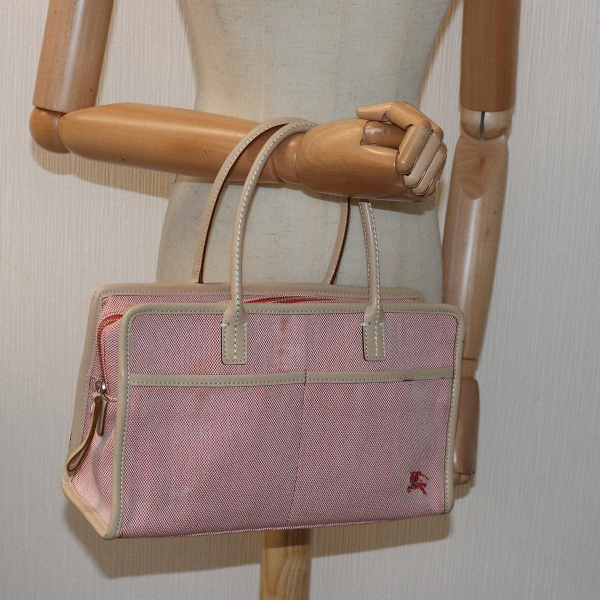 Burberry Blue Label Handbag Canvas, PINK, CANVAS, Handbag