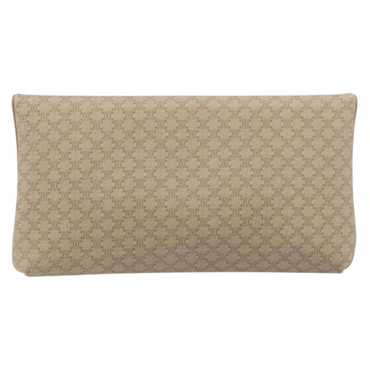 Celine C Macadam Pouch Canvas, Beige, PVC, Clutch