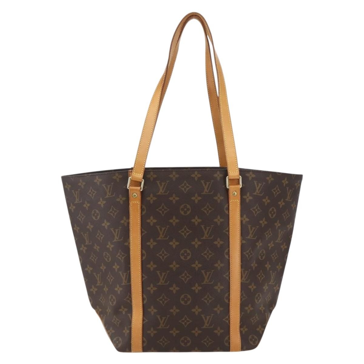 Louis Vuitton Shopping Sac Handbag Monogram Canvas, BROWN, CANVAS, Tote bag