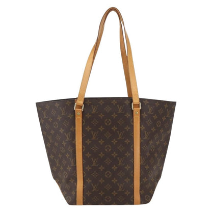 Louis Vuitton Shopping Sac Handbag Monogram Canvas, BROWN, CANVAS, Tote bag
