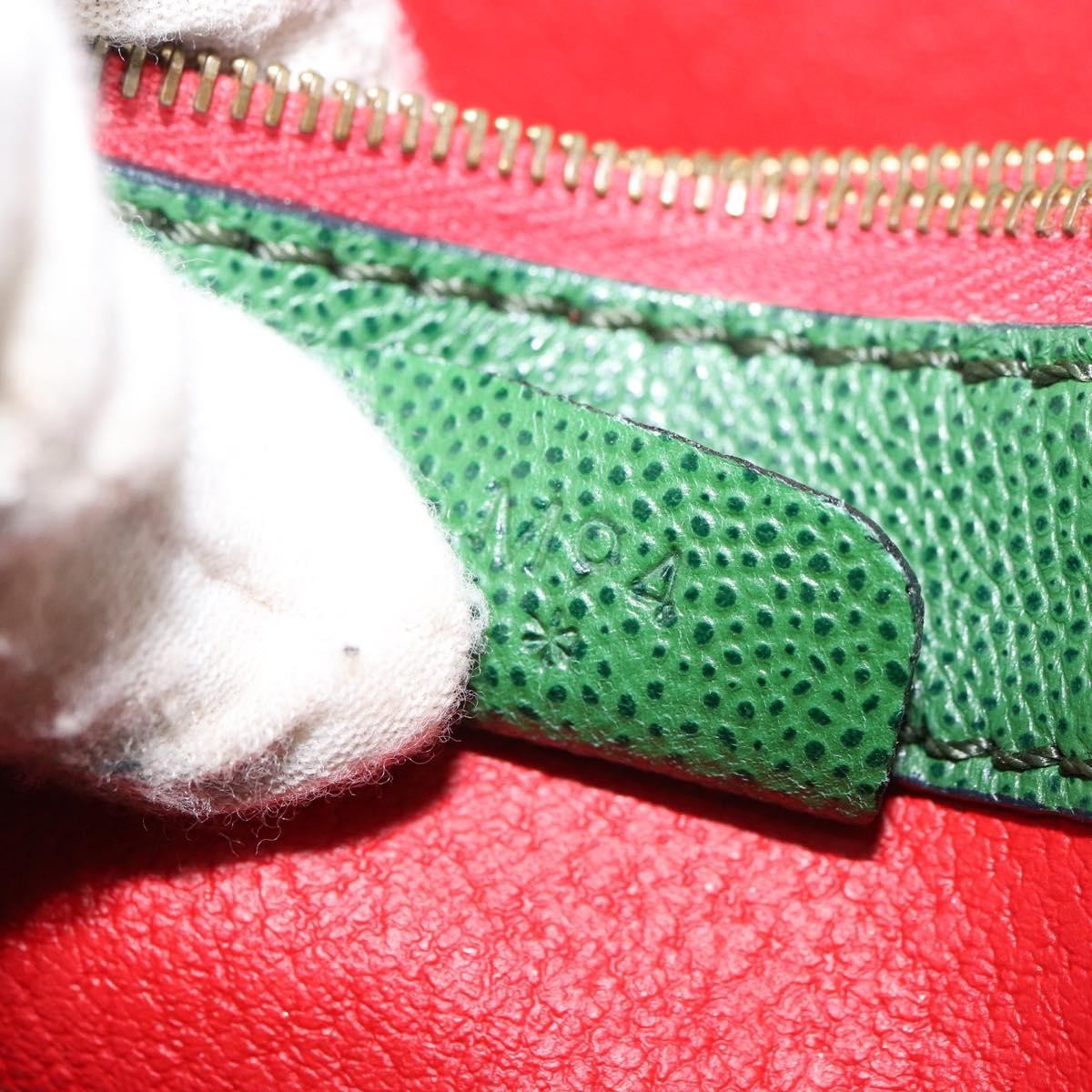 Celine Vintage Shoulder Bag Leather, GREEN, LEATHER, Shoulder bag