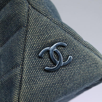 Chanel Chocolate Bar Tote Quilted Canvas, BLUE, CANVAS, Tote bag