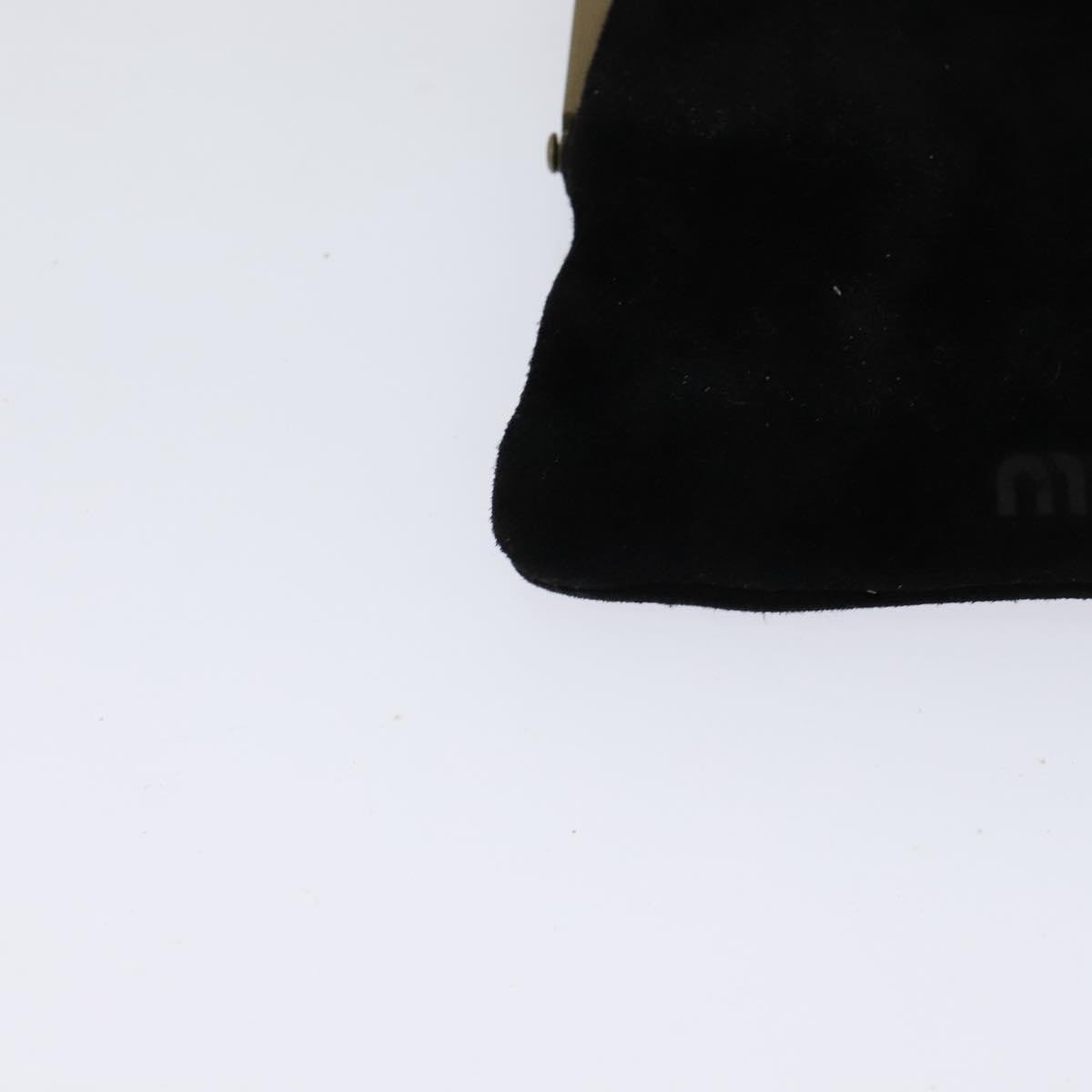 Miu Miu Kisslock Clutch Suede, BLACK, SUEDE, Clutche & pouche