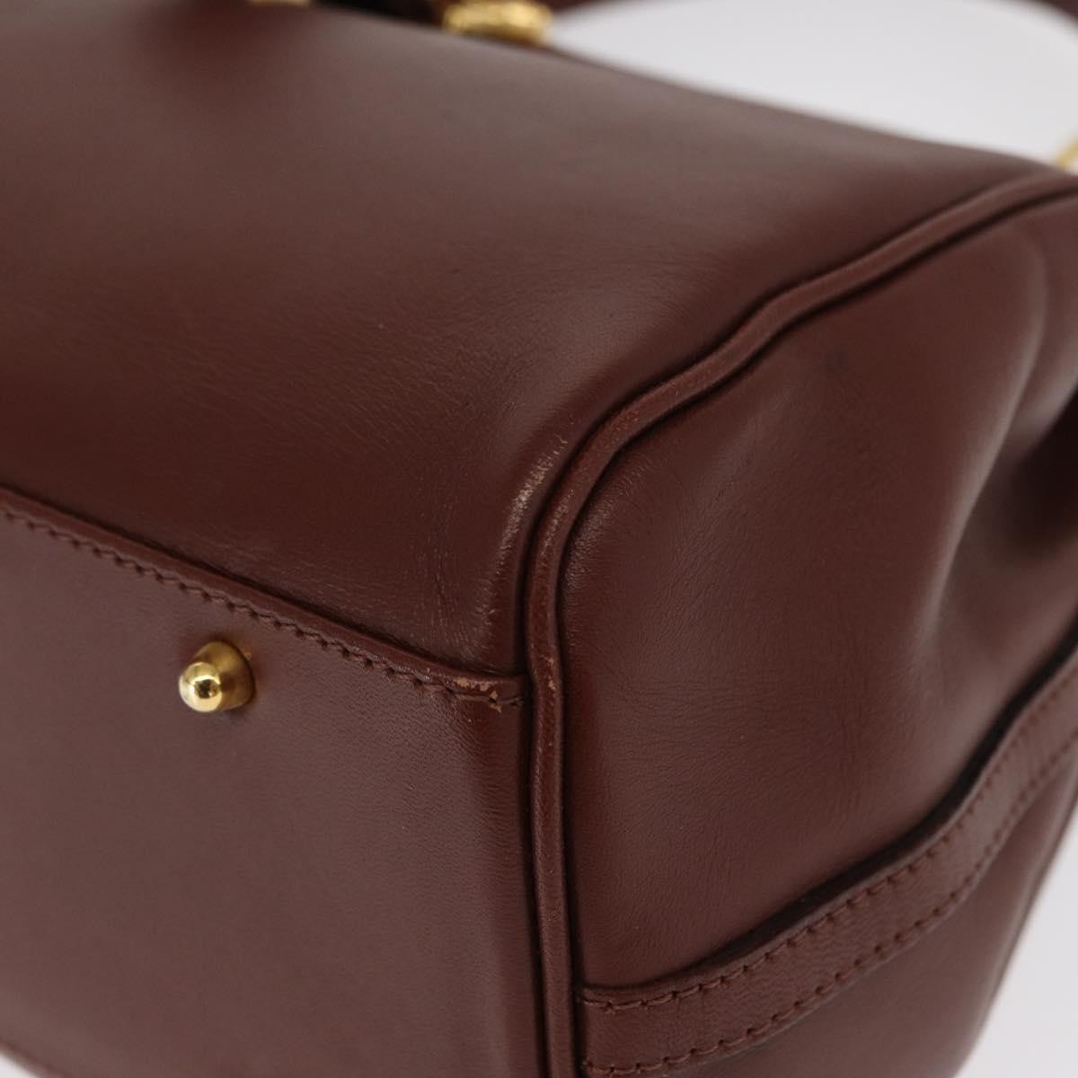 Valentino Garavani Vintage Handbag Leather, BURGUNDY, LEATHER, Handbag