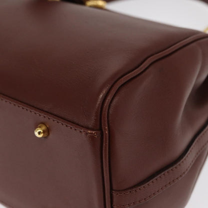 Valentino Garavani Vintage Handbag Leather, BURGUNDY, LEATHER, Handbag