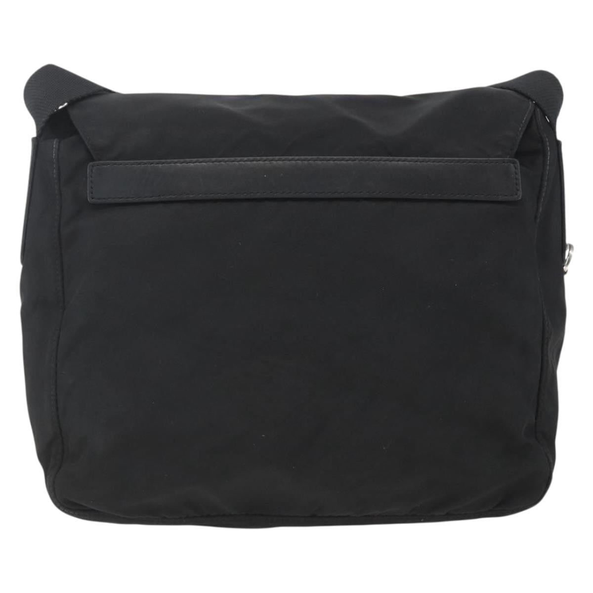 Prada Buckle Messenger Bag Tessuto, BLACK, NYLON, Shoulder bag
