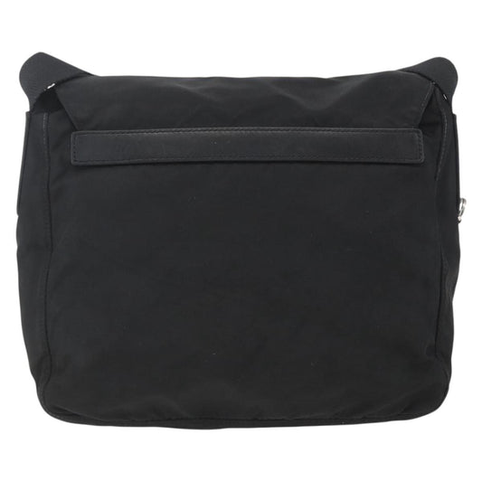 Prada Buckle Messenger Bag Tessuto, BLACK, NYLON, Shoulder bag