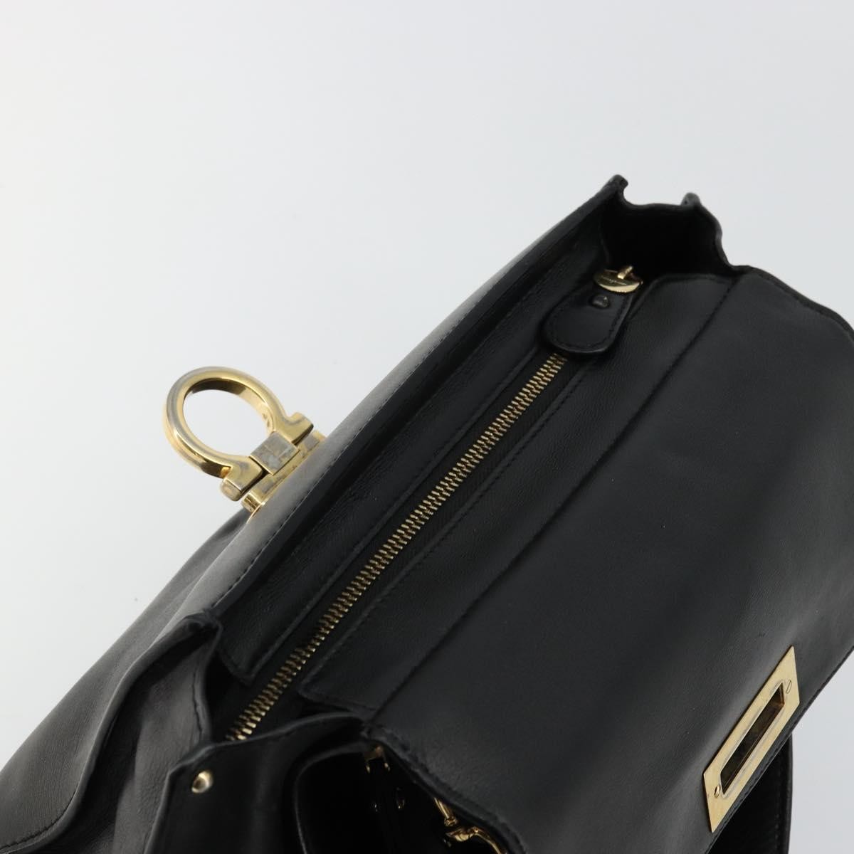 Salvatore Ferragamo Sofia Satchel Leather, Black, Leather, Handbag