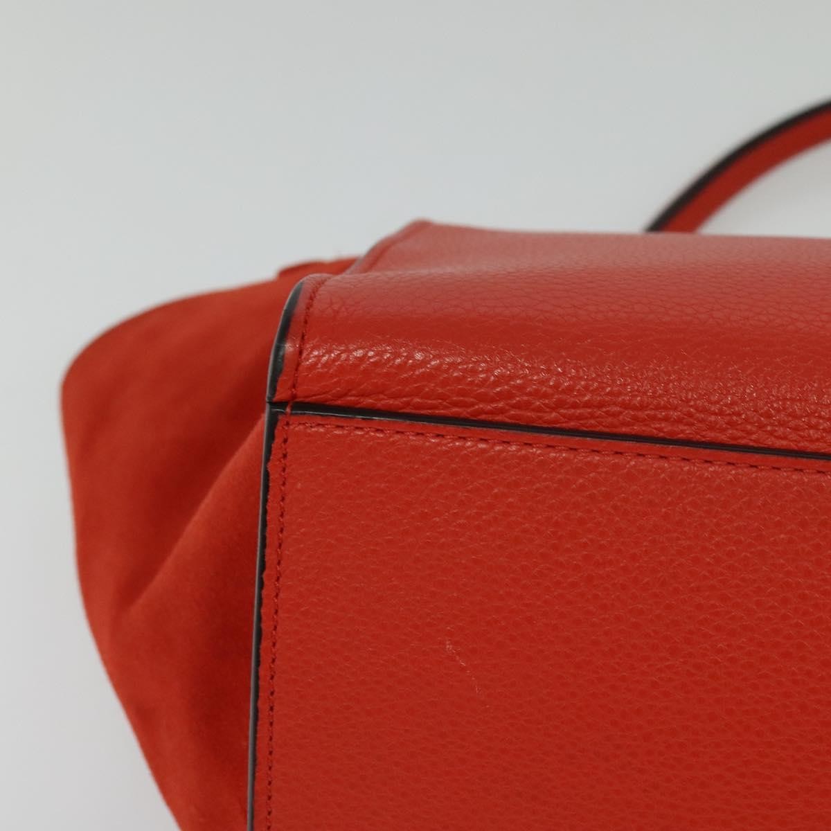 Celine Trapeze Bag Leather with Suede, RED, LEATHER, Handbag