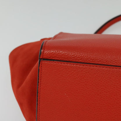 Celine Trapeze Bag Leather with Suede, RED, LEATHER, Handbag