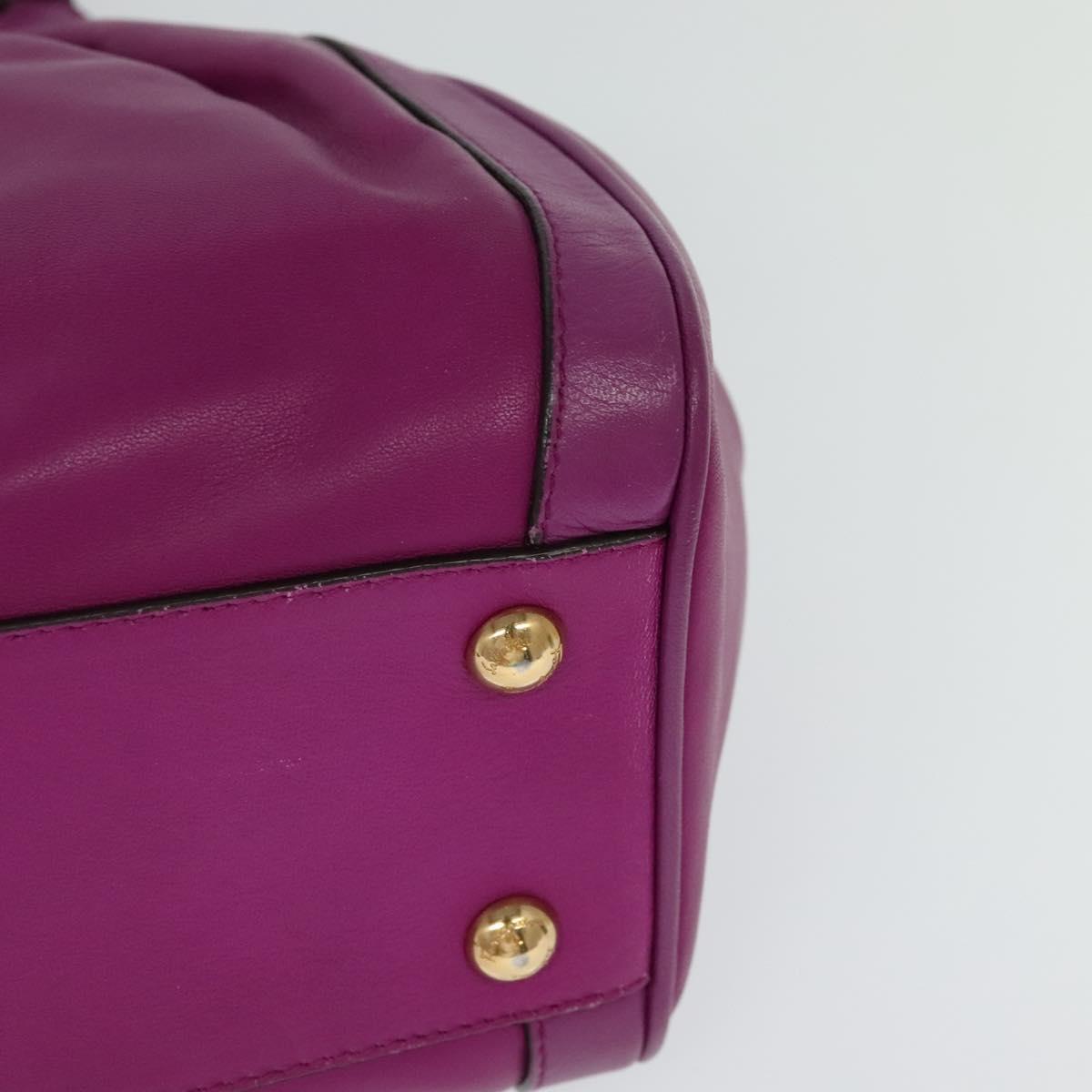 Salvatore Ferragamo Gancini Shoulder Bag Leather, PURPLE, LEATHER, Shoulder bag