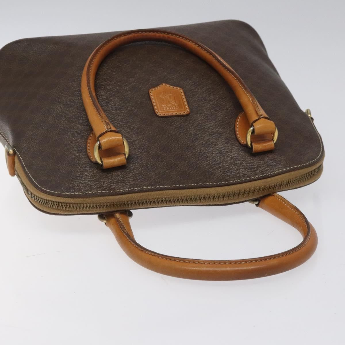 Celine Vintage Macadam Handbag Canvas, BROWN, CANVAS, Handbag