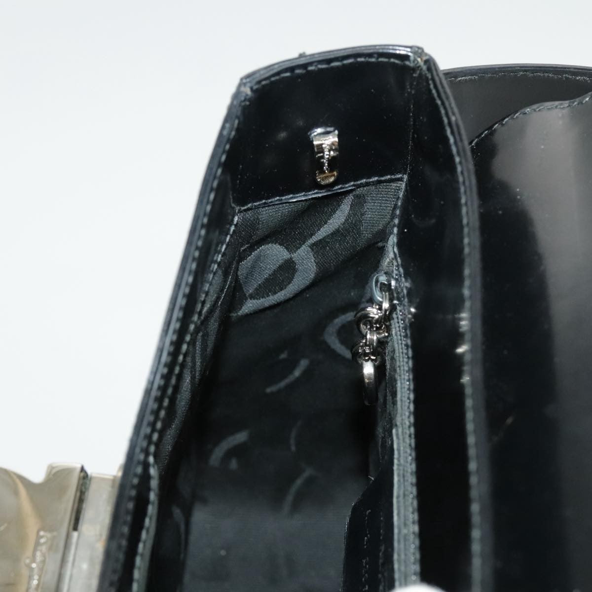 Salvatore Ferragamo Gancini handbag Leather, BLACK, LEATHER, Handbag