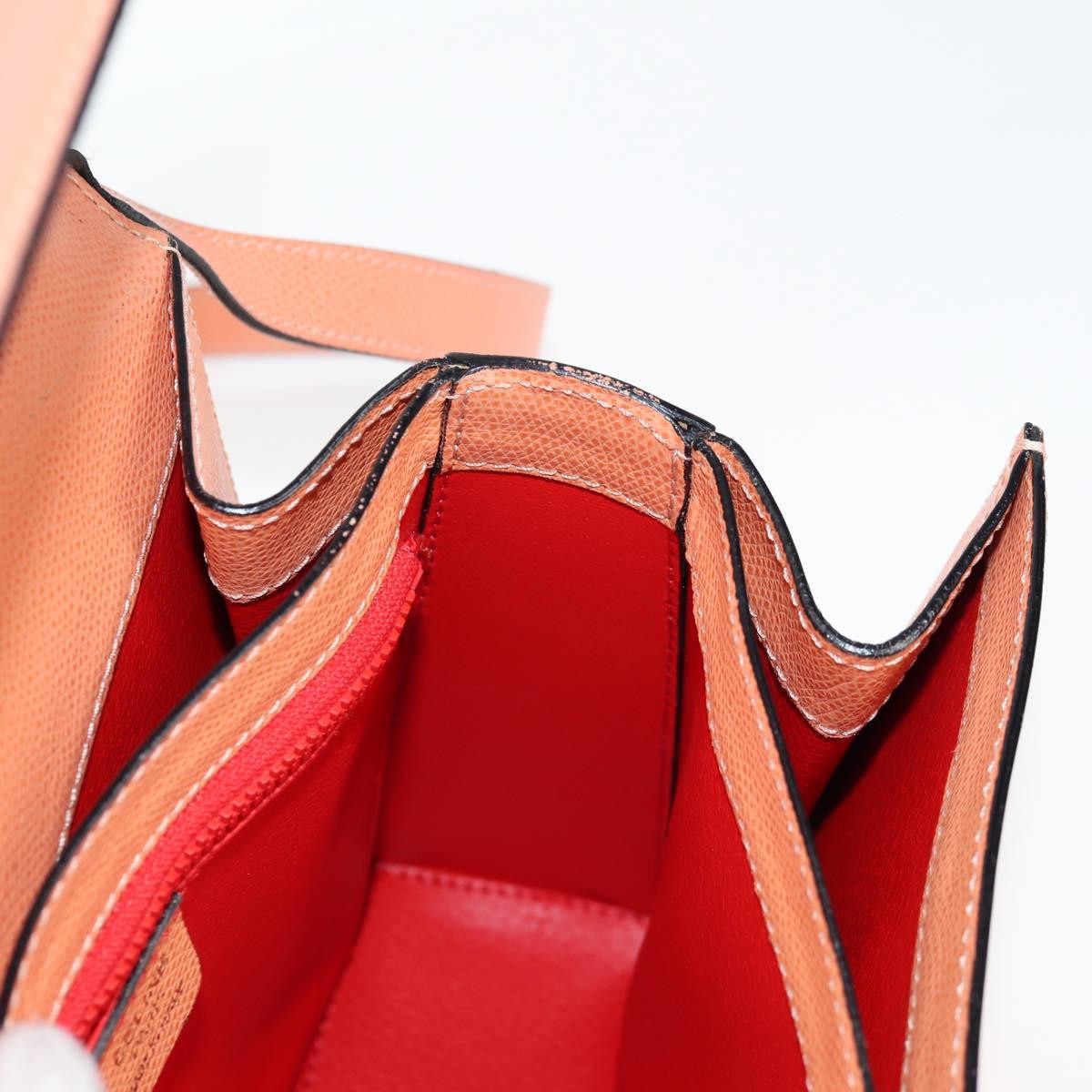 Celine Vintage Convertible Turnlock Top Handle Bag Leather, ORANGE, LEATHER, Handbag