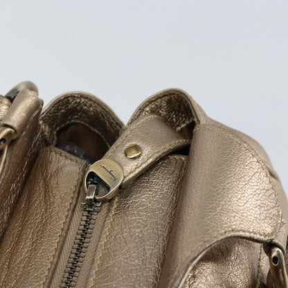 Salvatore Ferragamo Gancini Tote Leather, GOLD, LEATHER, Tote bag
