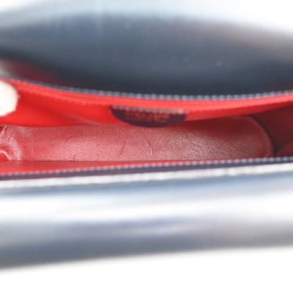 Celine Gancini Handbag Leather, NAVY, LEATHER, Handbag