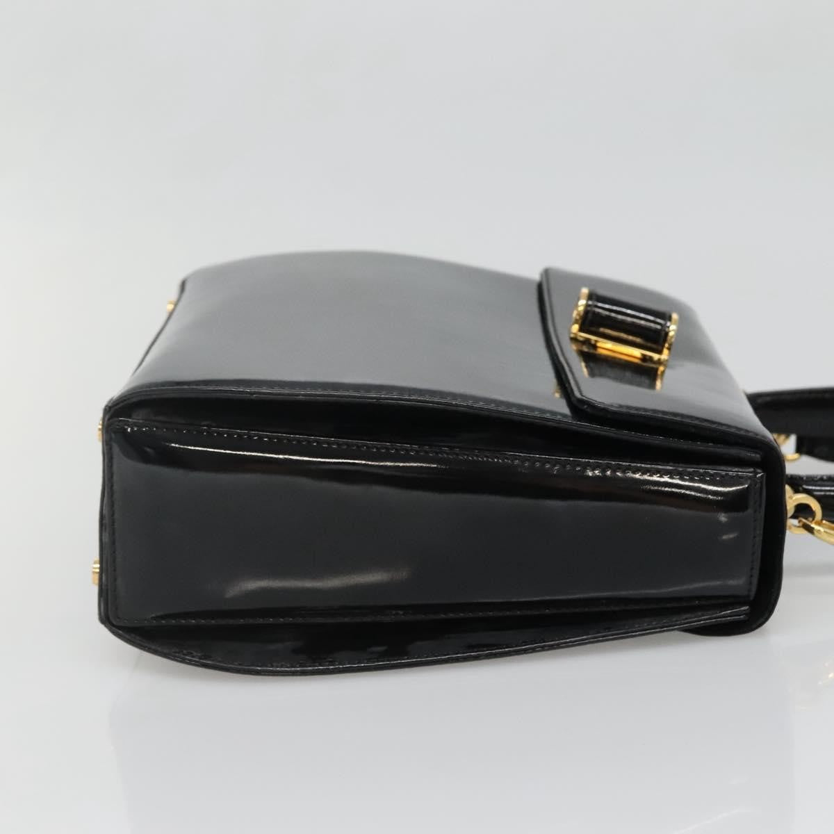 Salvatore Ferragamo Gancini handbag Patent leather, BLACK, PATENT_LEATHER, Handbag